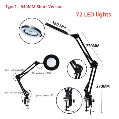 Illuminated Magnifier with 72 LED Lights and 8X/10X Magnification - Smarsty