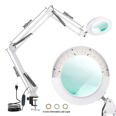 Illuminated Magnifier with 72 LED Lights and 8X/10X Magnification - Smarsty