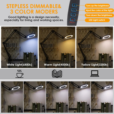 Illuminated Magnifier with 72 LED Lights and 8X/10X Magnification - Smarsty