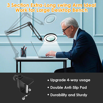 Illuminated Magnifier with 72 LED Lights and 8X/10X Magnification - Smarsty