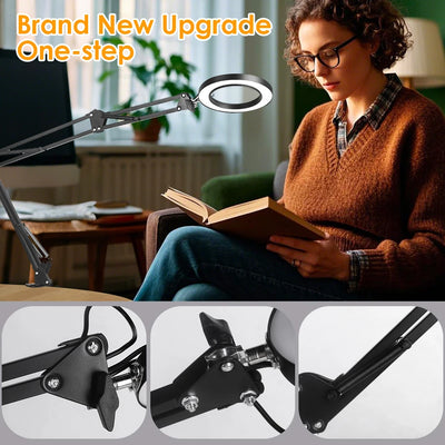 Illuminated Magnifier with 72 LED Lights and 8X/10X Magnification - Smarsty