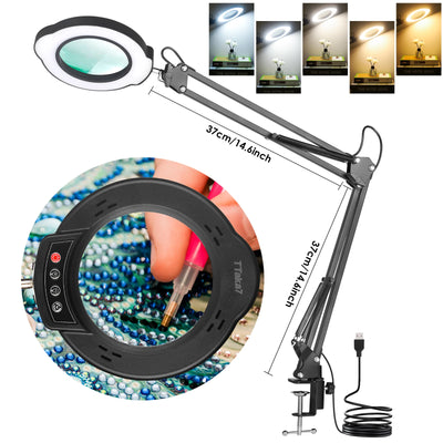 Illuminated Magnifier with 72 LED Lights and 8X/10X Magnification - Smarsty