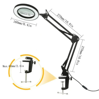 Illuminated Magnifier with 72 LED Lights and 8X/10X Magnification - Smarsty