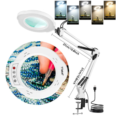 Illuminated Magnifier with 72 LED Lights and 8X/10X Magnification - Smarsty