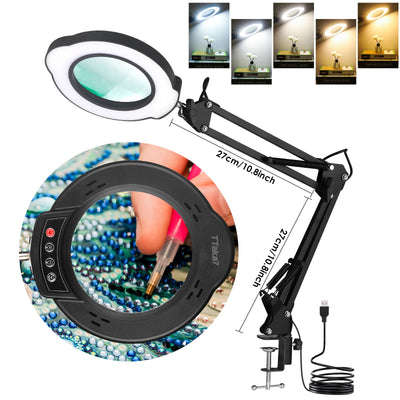 Illuminated Magnifier with 72 LED Lights and 8X/10X Magnification - Smarsty