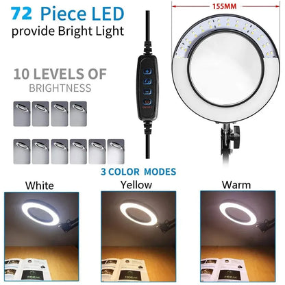 72LED Illuminated Magnifier with 8X 10X Magnification - Smarsty