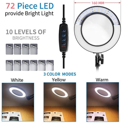 72LED Illuminated Magnifier with 8X 10X Magnification - Smarsty