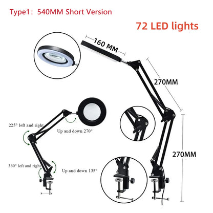72LED Illuminated Magnifier with 8X 10X Magnification - Smarsty