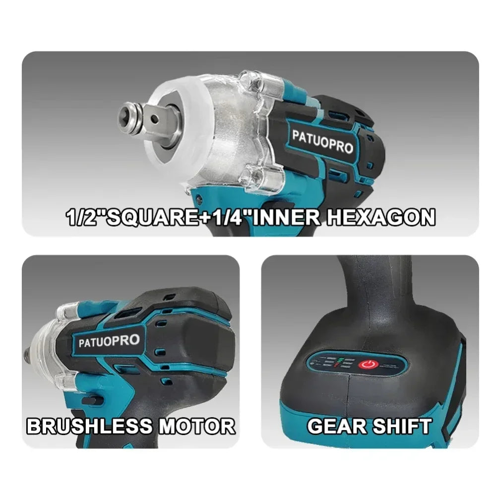 500N.m Cordless Electric Impact Wrench With Brushless Motor - Smarsty