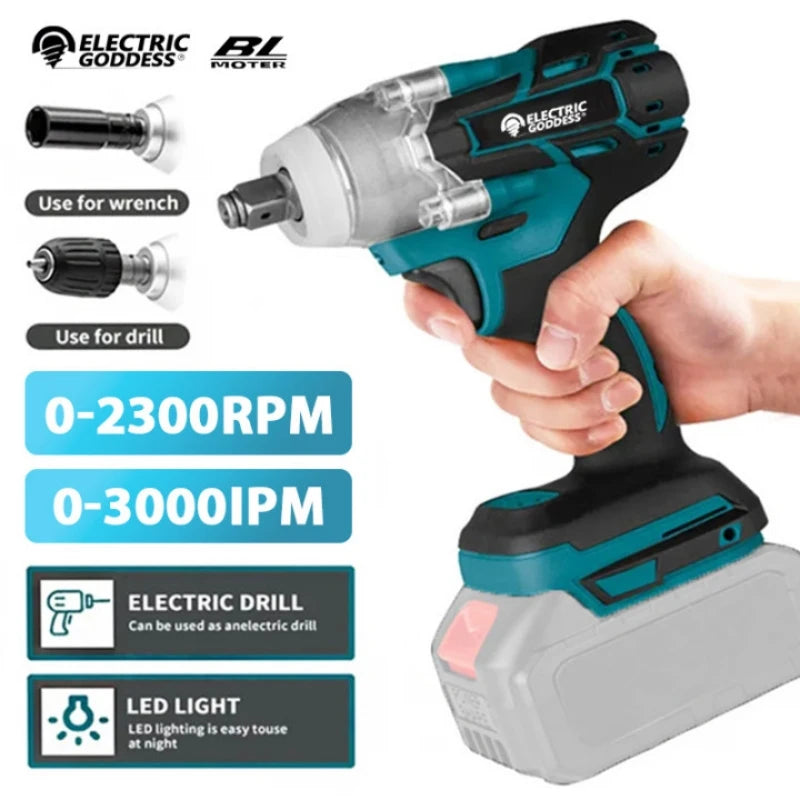 Cordless Electric Impact Wrench 520N.m Brushless Power Tool - Smarsty