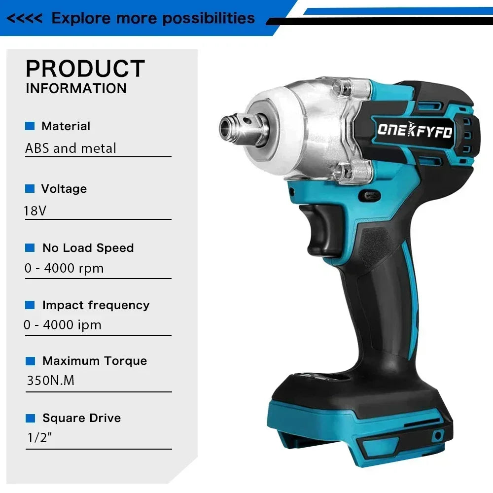 2 In 1 Cordless Electric Impact Wrench With High Torque - Smarsty