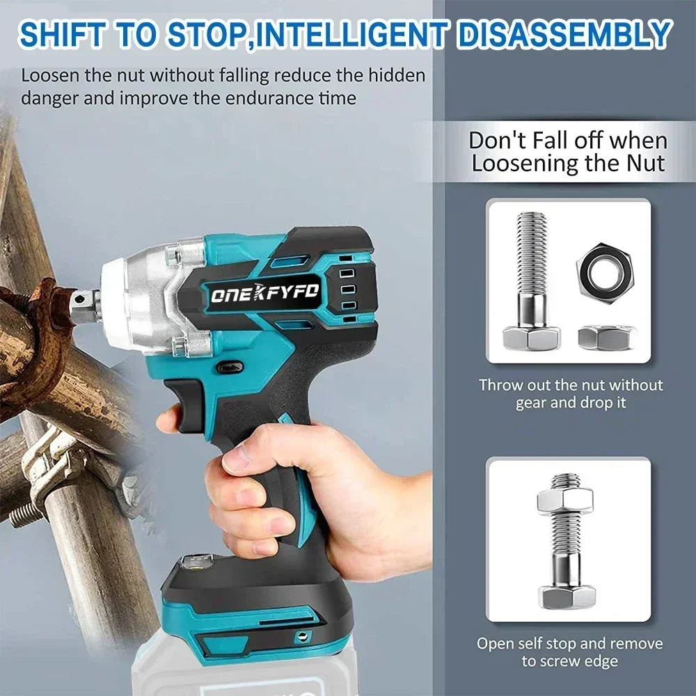 2 In 1 Cordless Electric Impact Wrench With High Torque - Smarsty