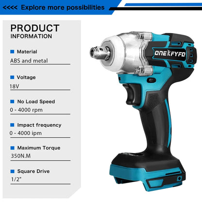2 In 1 Cordless Electric Impact Wrench With High Torque - Smarsty