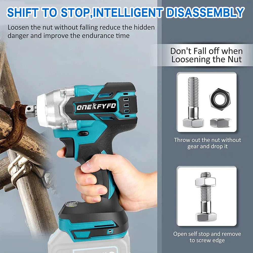 2 In 1 Cordless Electric Impact Wrench With High Torque - Smarsty