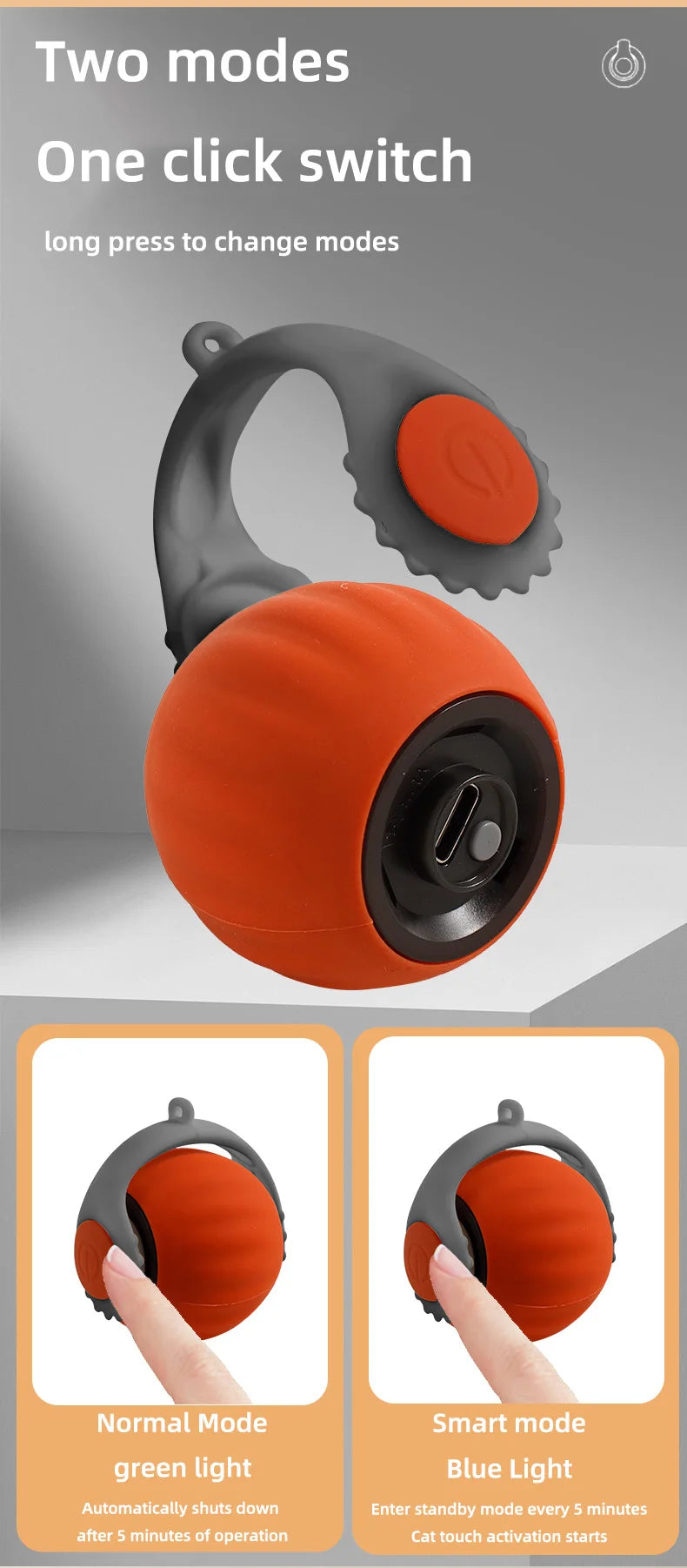 Smart Interactive Cat Ball Toy with Rechargeable Tail - Smarsty