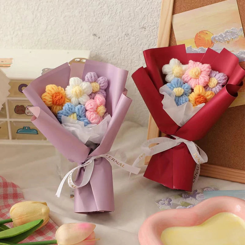 Hand Woven Crochet Flower Bouquets for Home Decor - Smarsty
