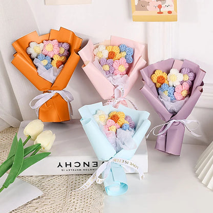 Hand Woven Crochet Flower Bouquets for Home Decor - Smarsty