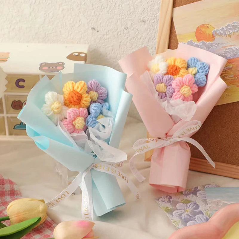 Hand Woven Crochet Flower Bouquets for Home Decor - Smarsty