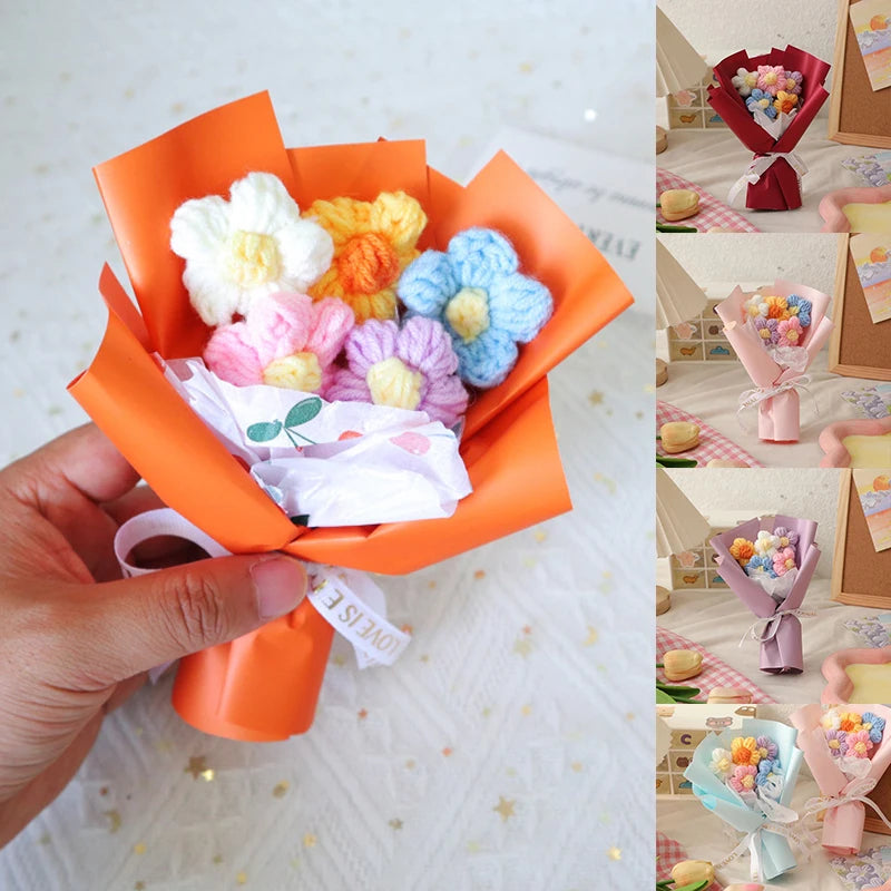 Hand Woven Crochet Flower Bouquets for Home Decor - Smarsty