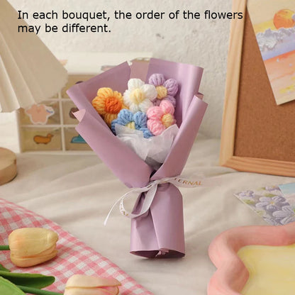 Hand Woven Crochet Flower Bouquets for Home Decor - Smarsty