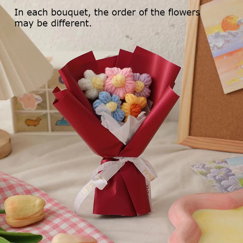 Hand Woven Crochet Flower Bouquets for Home Decor - Smarsty