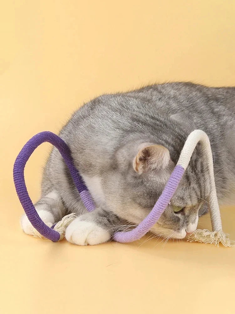Interactive Cat Chew Rope Toy for Safe Teeth Cleaning - Smarsty