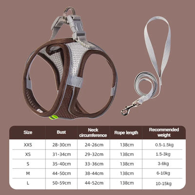 Adjustable Puppy Harness Set with Leash for Small Dogs - Smarsty