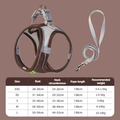 Adjustable Puppy Harness Set with Leash for Small Dogs - Smarsty