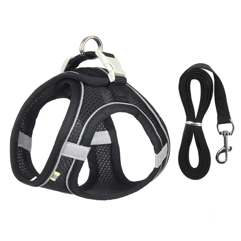 Adjustable Puppy Harness Set with Leash for Small Dogs - Smarsty