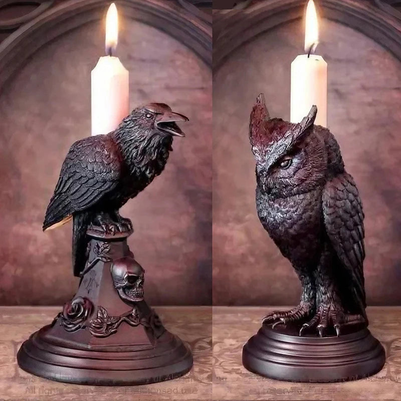 Gothic Crow Candle Holder for Halloween Home Decor - Smarsty