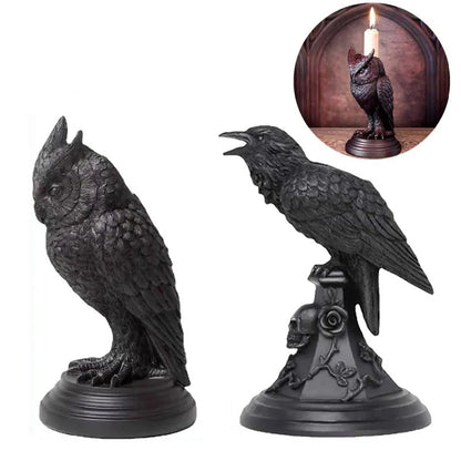 Gothic Crow Candle Holder for Halloween Home Decor - Smarsty