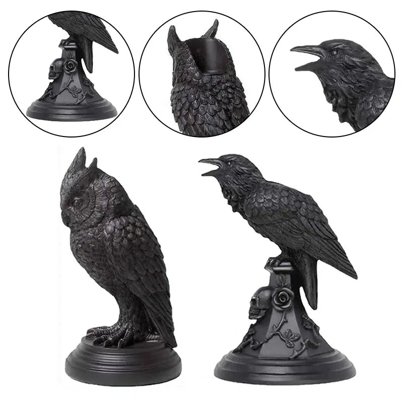 Gothic Crow Candle Holder for Halloween Home Decor - Smarsty