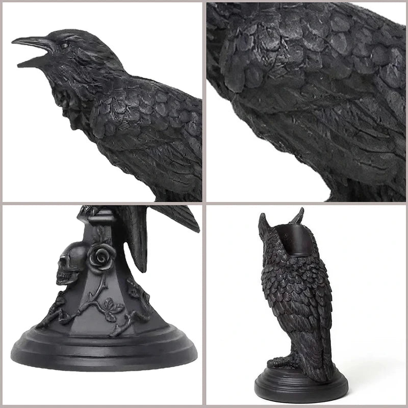 Gothic Crow Candle Holder for Halloween Home Decor - Smarsty