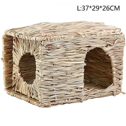 Foldable Woven Grass Cage Mat for Small Pets - Smarsty