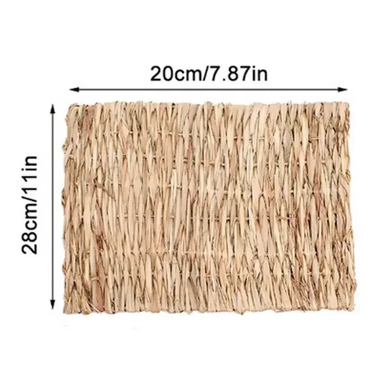 Foldable Woven Grass Cage Mat for Small Pets - Smarsty