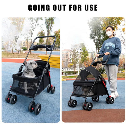 Lightweight Foldable Pet Stroller for Dogs and Cats - Smarsty