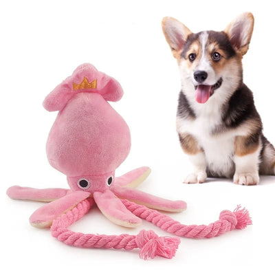 Octopus Plush Dog Chew Toy for Teeth Cleaning - Smarsty