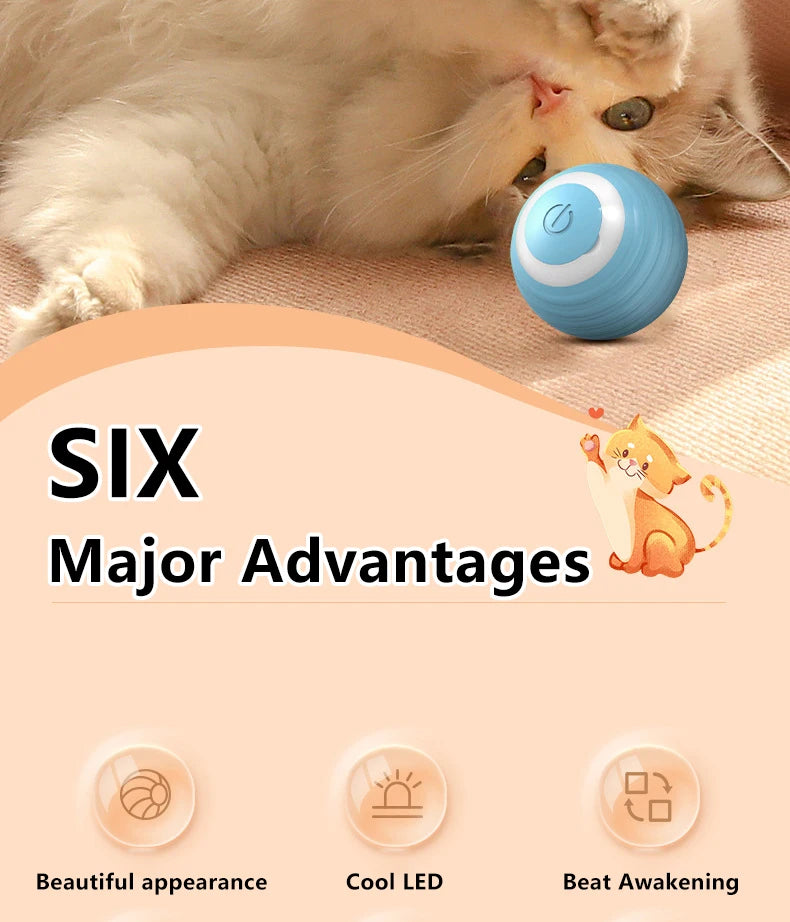 Smart Interactive Cat Ball Toy for Indoor Fun - Smarsty