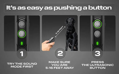 Ultrasonic Dog Bark Repeller USB Rechargeable Device - Smarsty