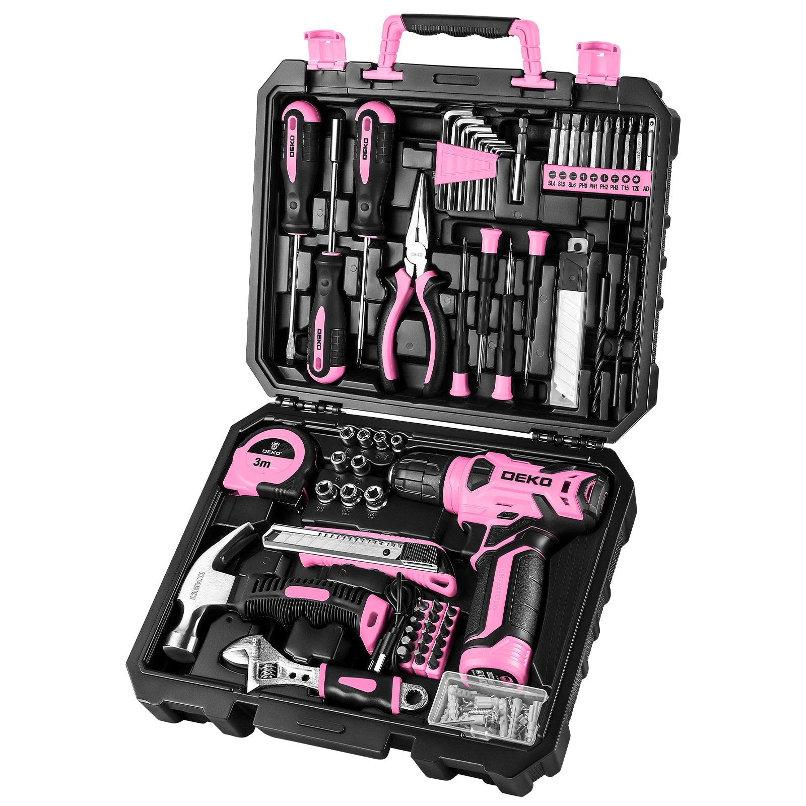 DEKO 126 Piece Power Tool Combo Set with Cordless Drill - Smarsty