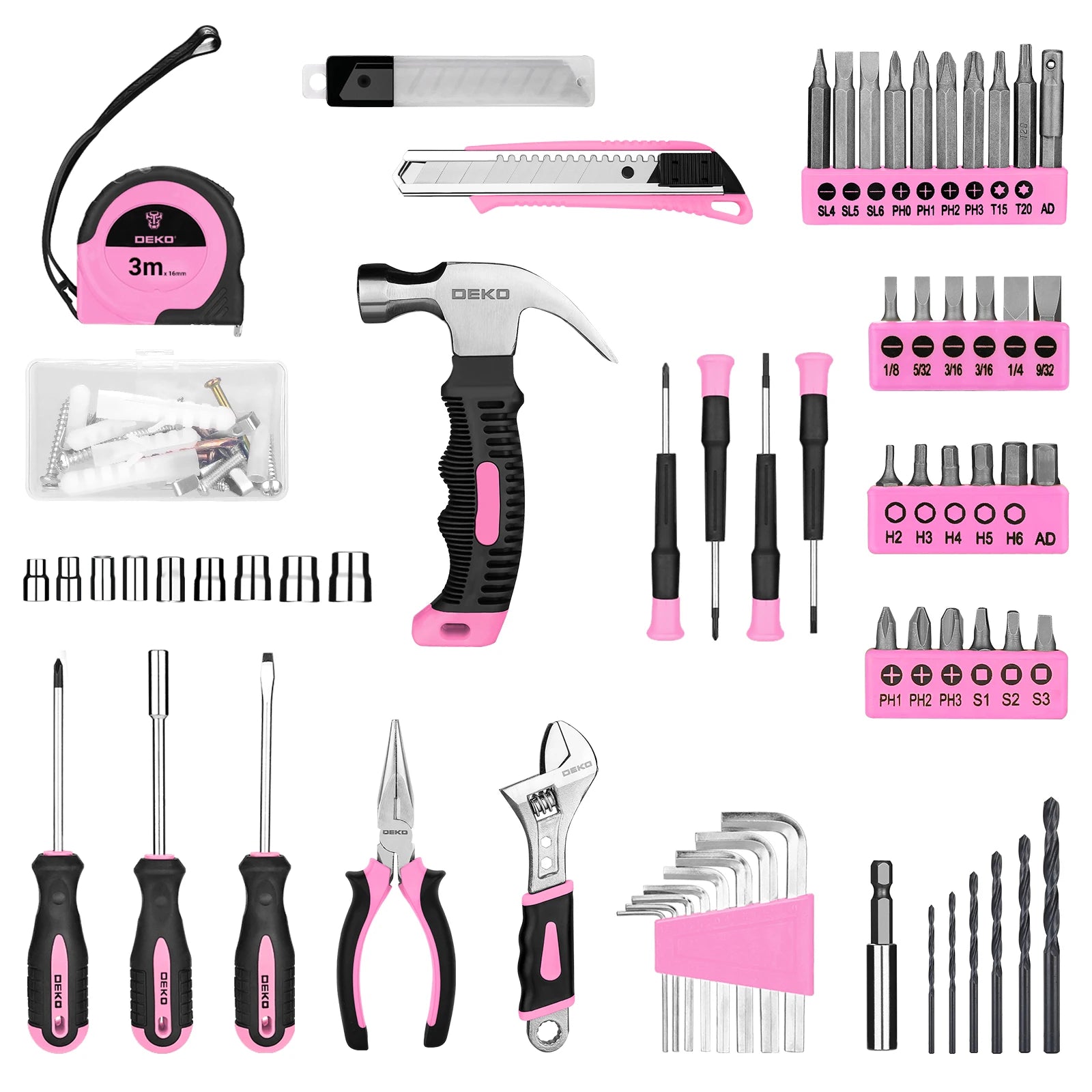 DEKO 126 Piece Power Tool Combo Set with Cordless Drill - Smarsty