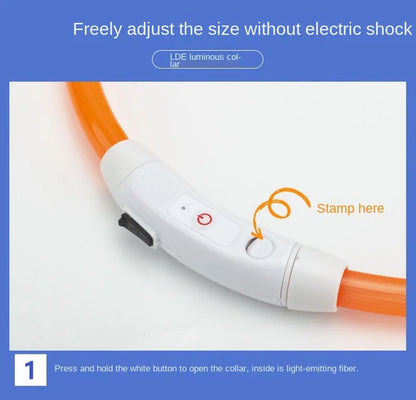 USB Rechargeable Luminous Dog Collar for Night Safety - Smarsty
