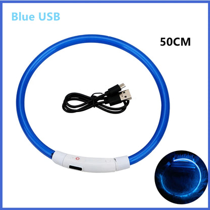 USB Rechargeable Luminous Dog Collar for Night Safety - Smarsty