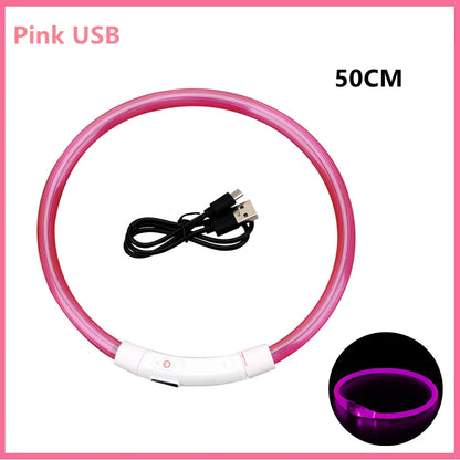 USB Rechargeable Luminous Dog Collar for Night Safety - Smarsty