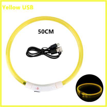 USB Rechargeable Luminous Dog Collar for Night Safety - Smarsty