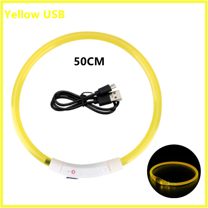 USB Rechargeable Luminous Dog Collar for Night Safety - Smarsty