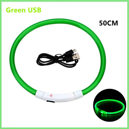 USB Rechargeable Luminous Dog Collar for Night Safety - Smarsty