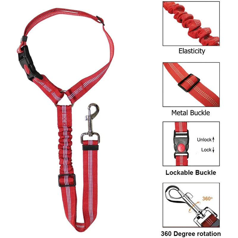 Adjustable Two-in-One Dog Harness Leash with Safety Belt - Smarsty