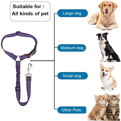 Adjustable Two-in-One Dog Harness Leash with Safety Belt - Smarsty
