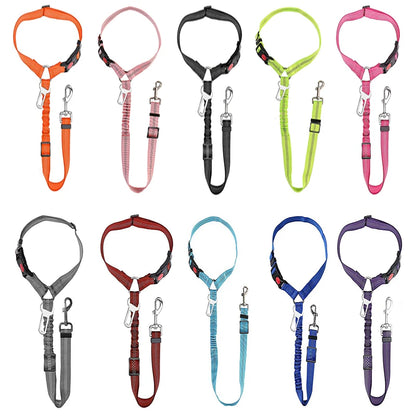 Adjustable Two-in-One Dog Harness Leash with Safety Belt - Smarsty